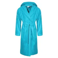 CLASS HOME COLLECTION Unisex-Bademantel mit Kapuze – Baumwoll-Frottee Morgenmantel für Damen & Herren, klassisch, 100% Baumwolle, Kapuze, Binde Gürtel, Mit Kapuze, zwei aufgesetzten Taschen und Bindegürtel blau XXL