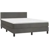 vidaXL Boxspringbett 140 x 200 cm Dunkelgrau