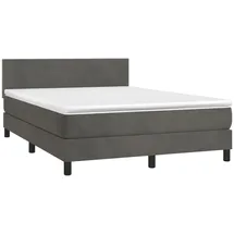 vidaXL Boxspringbett 140 x 200 cm Dunkelgrau