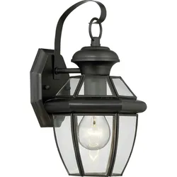 Licht-Erlebnisse Wandaußenleuchte SANNI Schwarz matt Stahl Glas 1x E27 bis 60W | LE60317