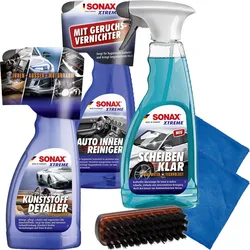 Sonax Pflegeset Kunstoff Detailer+auto Reiniger+scheibenklar+pflege Zubehör: Artikelnr.: 02552410 Artikelnr.: 02212410 Artikelnr.: 02382410 Artikelnr.