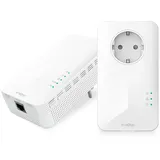 Strong - Powerline 1000 Duo Wi-Fi EU Set - Powerline 1000 Mbps + WLAN Adapter 1200 Mbps, Fast-Internetzugang - integrierte Steckdose - 300 m Reichweite - Für alle Router - Hotspot + Ethernet - weiß