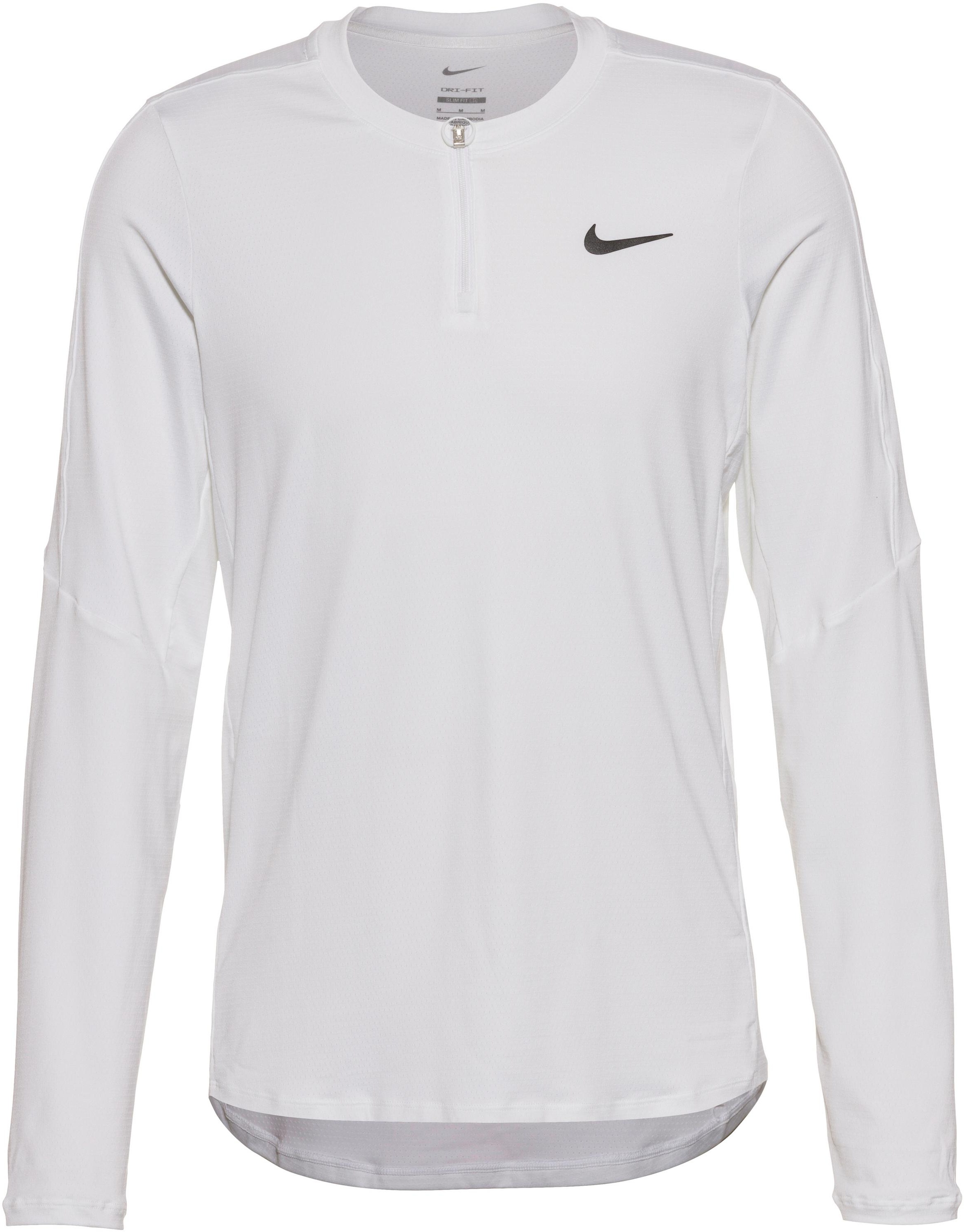Nike COURT ADVANTAGE Tennisshirt Herren in white-white-black, Größe L - weiß