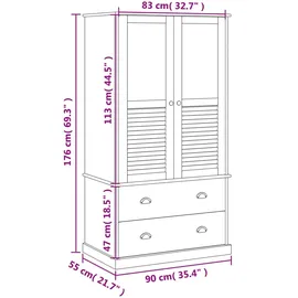 vidaXL VIGO Kleiderschrank 90x55x170 cm Grau