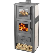 Blist Kaminofen mit Backfach Weiß 12,1 kW