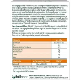 Hübner Vitamin D3 Kapseln 30 St.