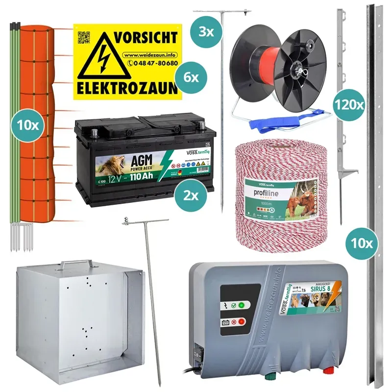 VOSS.farming Wolf-Notfallset für Schafhalter (500 m)