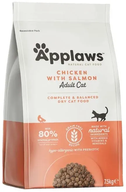 Applaws trockenes Katzenfutter 7,5kg - mit Huhn und Lachs + Überraschung für die Katze (Rabatt für Stammkunden 3%)