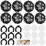 Kugelrollen für Möbel 8 Stück Möbelrollen Klein Kugelrollen Schwerlast Möbelrollen Flach Schwerlast 360 Grad Rollen für Küchengeräte Selbstklebendes mit 5 Stahlkugeln und Bremse, Tragfähigkeit 150kg