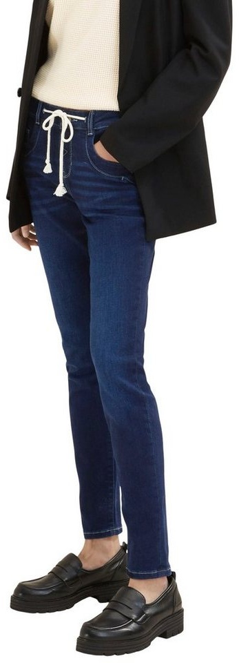 TOM TAILOR 5-Pocket-Jeans mit Kordel blau 34
