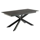 VCM Irwine Esstisch 90x168/210cm inkl. 1 Zusatzplatte schwarz. - Schwarz