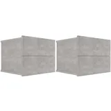 vidaXL Nachtschrank 2 Stk. 40 x 30 x 30 cm Betongrau