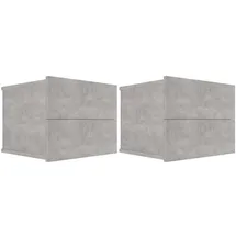 vidaXL Nachtschrank 2 Stk. 40 x 30 x 30 cm Betongrau