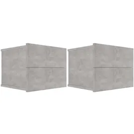 vidaXL Nachtschrank 2 Stk. 40 x 30 x 30 cm Betongrau