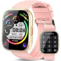 aycy Damen"s Herren"s GPS Fitness Tracker mit Herzfrequenz & SPO2 Messung Smartwatch (1,85 Zoll, Android/iOS), IP68 Wasserdicht, Schlafmonitor & 112 Sportmodi für Aktivität rosa