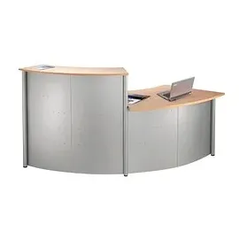 Kerkmann Anbautheke Genua gebogen, buche, silber 126,5 x 80,0 x 72,0 cm