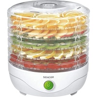 SENCOR SFD 750WH Dörrgerät für-Klötzen, Pflaumen, Aprikosen, Bananen,Trockenfleisch, getrockneten Fischen, 250 W, Food dehydrator, Weiss