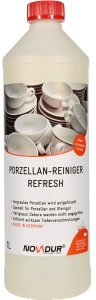 NOVADUR Porzellan-Reiniger Refresh, Tauchreiniger für Porzellan und Steingut, 1000 ml - Flasche