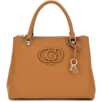 GUESS Calebra Status Satchel Handtasche, Umhängetasche, Cognac - Einheitsgröße