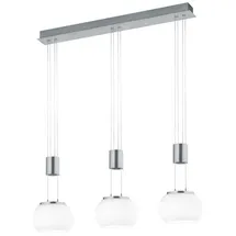 lightling Harrison LED Pendelleuchte, 3-flammig, Switch Dimmer, Breite: 82 cm, Höhe: 95-150 cm, Nickel matt, 8 Watt