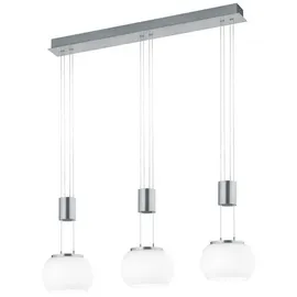 lightling Harrison LED Pendelleuchte, 3-flammig, Switch Dimmer, Breite: 82 cm, Höhe: 95-150 cm, Nickel matt, 8 Watt
