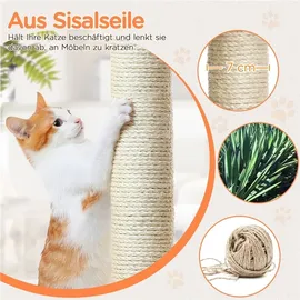 Yaheetech Kratzbaum Katzenkratzbaum 145 cm Stabiler Katzenbaum mit Aussichtsplattform Liegemulde Sisalstämme Kletterbaum für kleinen mittelgroßen