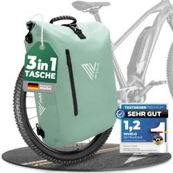 3in1 Fahrradtasche & Rucksack wasserdicht 20L "PRIMUS" - Mint - 3 in 1 Fahrradtaschen,Bestseller,oft gekauft,rabatt