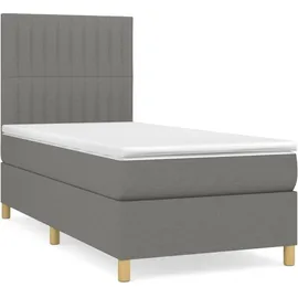 vidaXL Boxspringbett 100 x 200 cm Dunkelgrau