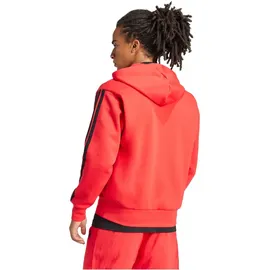 adidas Essentials 3-Streifen Herren Kapuzensweater, rot - M