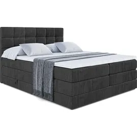 altdecor Boxspringbett BRUGO KING - 160 x 200 - H3/H4 - Schwarz