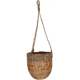 tegawo Hängeampel aus Wasserhyazinthe und Seegras Ø 16 cm x 15 cm Natur