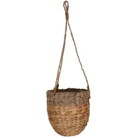 tegawo Hängeampel aus Wasserhyazinthe und Seegras Ø 16 cm x 15 cm Natur