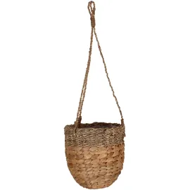 tegawo Hängeampel aus Wasserhyazinthe und Seegras Ø 16 cm x 15 cm Natur