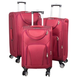 MONOPOL® Trolleyset 78, 68, 55 cm – 4 Rollen – mit Dehnfalte – in 4 Farben – Koffer rot