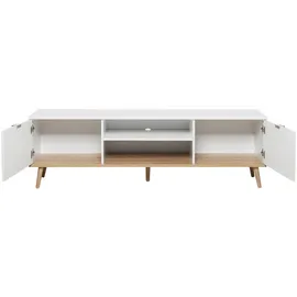 CaliCosy GÖTEBORG Lowboard 160 x 50 cm Weiß Holz