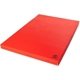 Jeflex - rot schwarze Weichbodenmatte & Turnmatte 150 x 100 x 8 cm MADE IN GERMANY/faltbare Gymnastikmatte/platzsparende Fitnessmatte & faltbare Yogamatte/dicke Sportmatte für Kinderzimmer