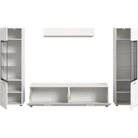 Home Affaire Wohnwand HOME AFFAIRE "FLORENZ, 4-teilige Wohn-Kombination, hochwertige MDF-Front", weiß hochglanz tiefzieh, B:280cm H:160cm T:41cm, Holzwerkstoff, Kastenmöbel-Sets, Wohnwand, Wohn-Kombination, Wohnzimmer-Möbel, Wohnzimmer,Kombination, Kombi