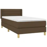 vidaXL Boxspringbett mit Matratze Dunkelbraun 90x200 cm Stoff