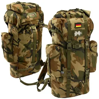 BWuM Daypack BWuM Bundeswehr Kampfrucksack 65L + Patch & Flagge bunt