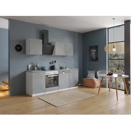 Respekta Küchenzeile Malia 220 cm Weiß