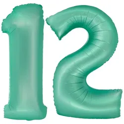 XL Folienballon mint grün Zahl 12