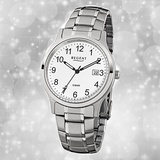 Regent Herrenuhr silber grau Elegant Quarzuhr Analoguhr URF775