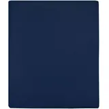 vidaXL Spannbettlaken Jersey-Baumwolle 180 x 200 cm Marineblau 2 St.