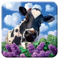 3D LiveLife Kork Matte - Neugirig Kuh von Deluxebase. Linsenförmige-3D-Kork Bauernhof Untersetzer. rutschfeste Getränkematte mit Originalkunstwerk lizenziert vom bekannt Künstler Jerry LoFaro