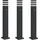 vidaXL Wegeleuchte Aluminium 80 cm 3 Stk. Schwarz