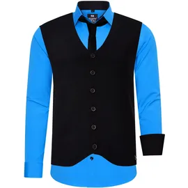 RUSTY NEAL Hemd mit Weste und Krawatte blau / nachtblau S