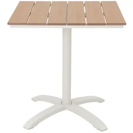 VCM Bistrotisch 70 x 70 x 72 cm Teak-Dekor