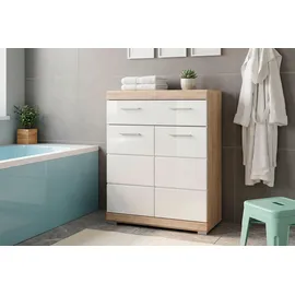 WELLTIME SIENA Unterschrank 74 x 88 x 31 cm Weiß/Braun