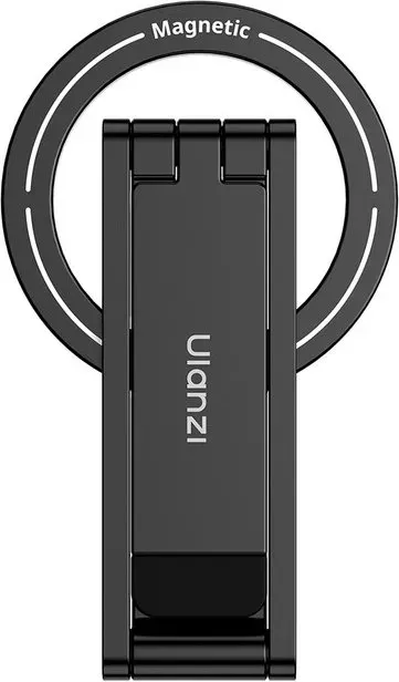 ULANZI MA60 Magnetic Phone Tripod Compatible with iPhone 16, 15, 14, 13, 12, Magsafe, Samsung, 3-in-1 Aluminum Mini Selfie Stick, Foldable Pocket Phone Stand, 14N Double-Sided Magnet,, Black