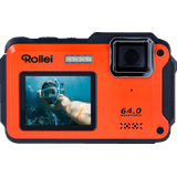 Rollei Sportsline 64 Selfie Unterwasserkamera Orange, , k.A. opt. Zoom, 2.8 cm Rückseite, 2 Vorderseite